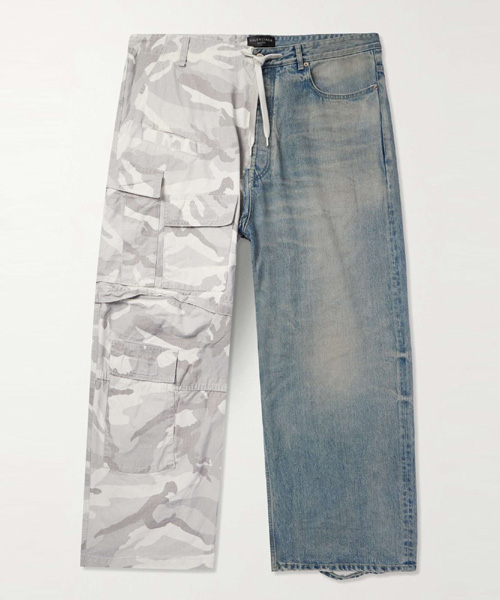 카모플라쥬 하이브리드 데님 워싱 팬츠