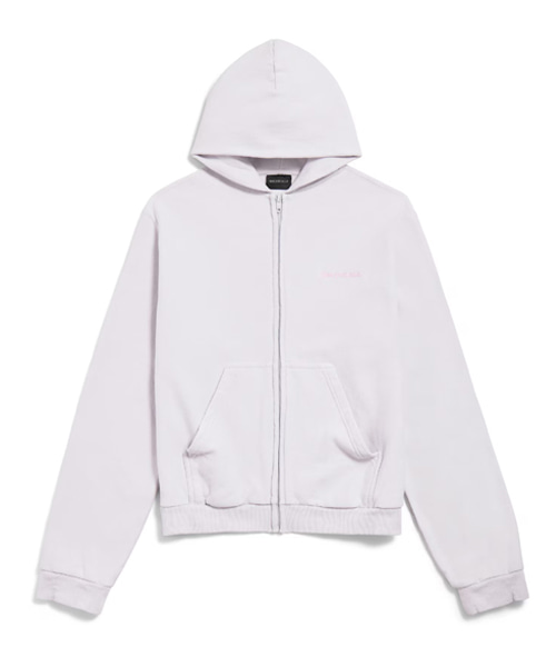 백 레귤러 핏 집업 후디 더티 화이트