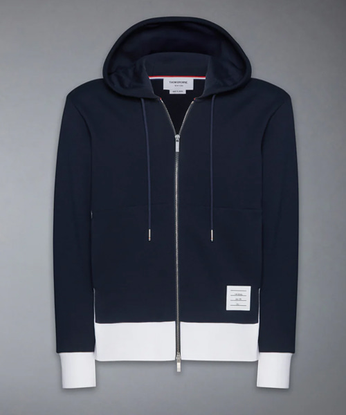 클래식 4-바 저지 집업 후디