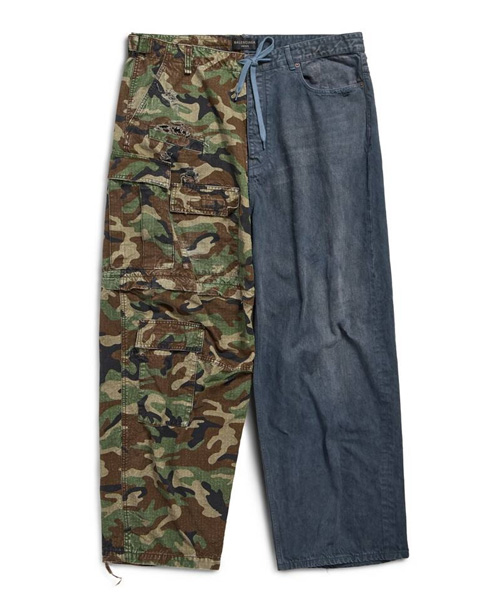 카모플라쥬 하이브리드 데님 워싱 팬츠