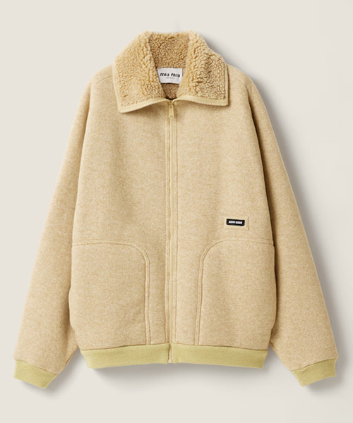 코튼 플리스 집업 블루종 자켓