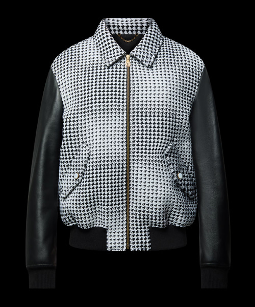 믹스 레더 앤드 울 블루종