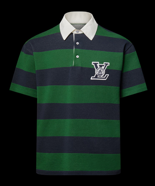 스트라이프 숏 슬리브 폴로 셔츠