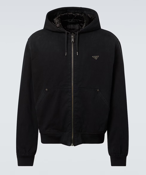 삼각 로고 패치 코튼 후디 자켓