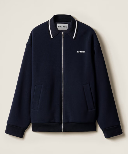 본디드 피케 및 테크니컬 저지 블루종 재킷