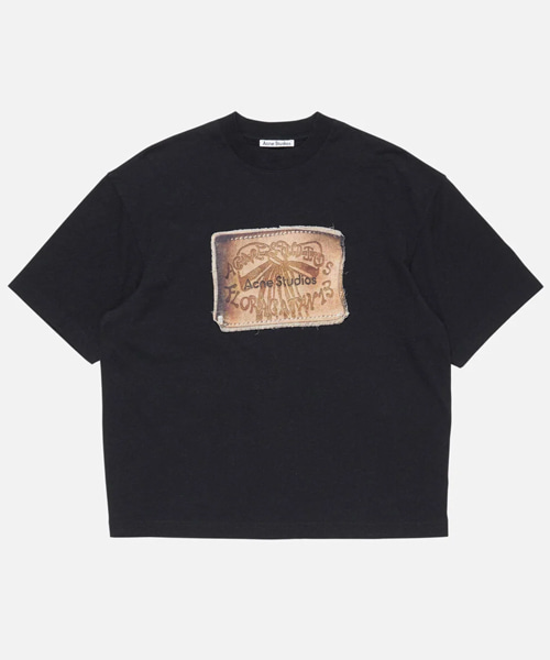 시즌 디지털 보우 프린트 코튼 티셔츠