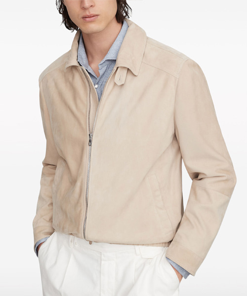 더블 지퍼 스웨이드 블루종