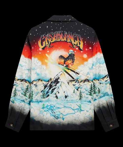 스키 레이크 롱 슬리브 실크 트윌 셔츠