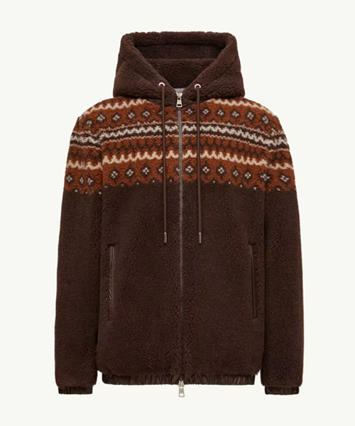 지오메트릭 자카드 울 혼방 후디