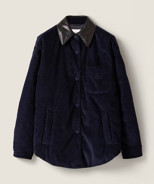 코듀로이 및 나파 가죽 다운 재킷