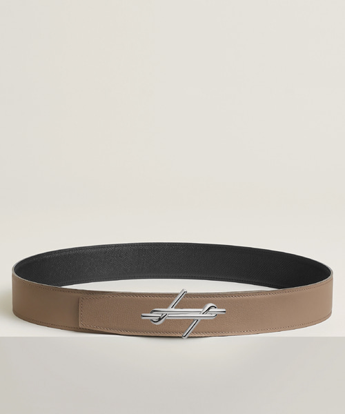 H 누에 벨트 버클 리버서블 가죽 스트랩 38mm