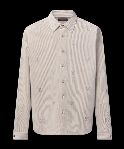 LV 블라종 엠벨리시드 롱 슬리브 코듀로이 셔츠