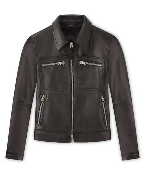 아이콘 레더 지퍼 블루종