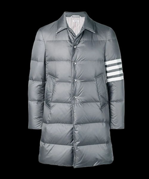 사선 매트 나일론 발 칼라 오버코트