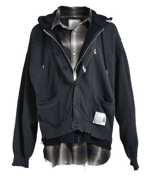 디스트레스드 후디 자켓