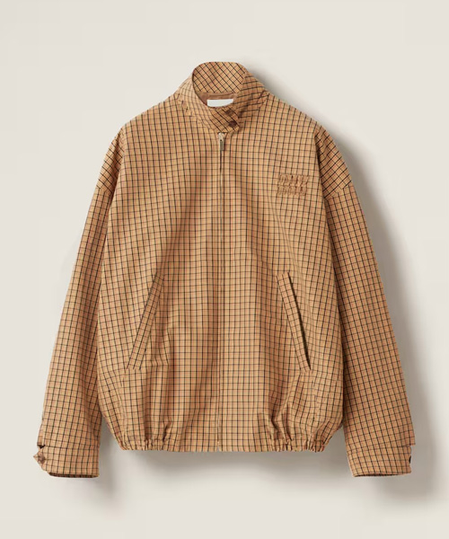 체크 캔버스 블루종 자켓