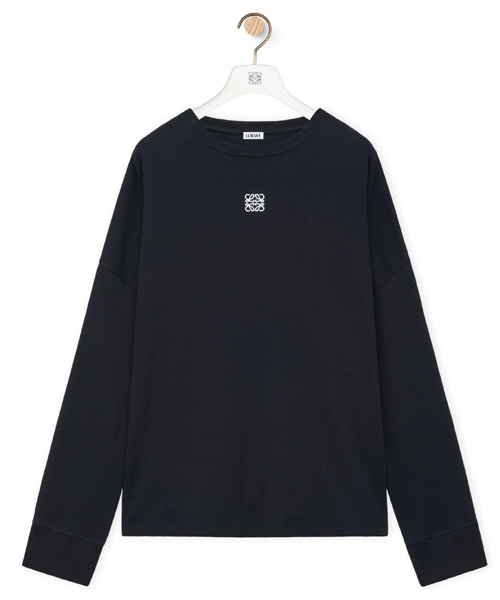 오버사이즈 핏 롱 슬리브 코튼 티셔츠