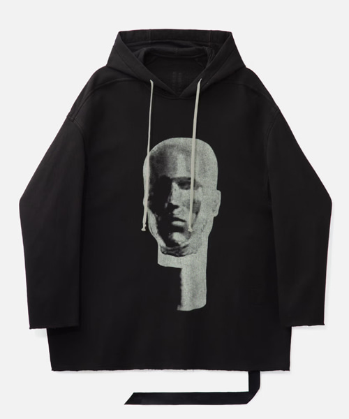 그래픽 프린트 드로스트링 코튼 후디