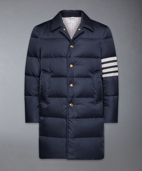 사선 매트 나일론 발 칼라 오버코트