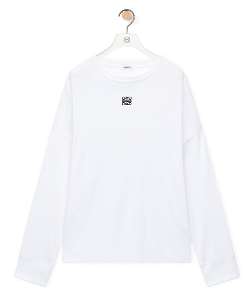 오버사이즈 핏 롱 슬리브 코튼 티셔츠