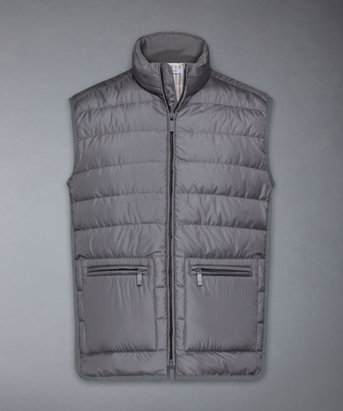 나일론 테크 퍼넬 넥 다운 베스트