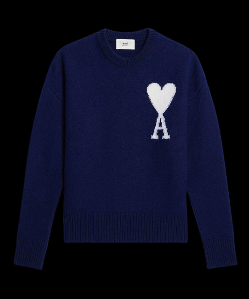 빅 하트 로고 오버사이즈 인타르시아 스웨터