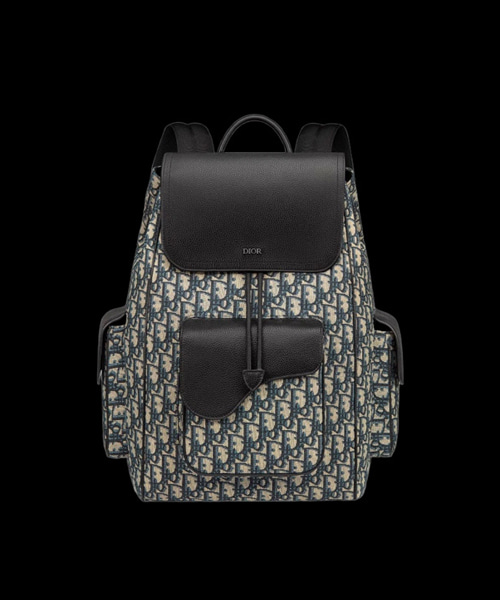 오블리크 자카드 새들 백팩