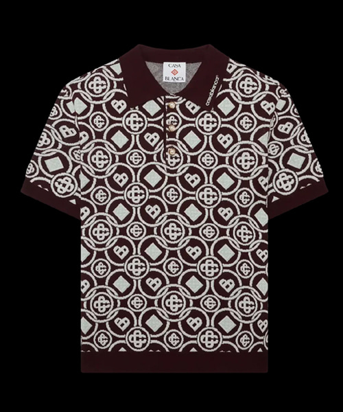 모노그램 코튼 니트 폴로 셔츠