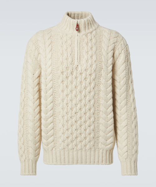 PIANAVALDUGGIA 캐시미어 하프 집업 스웨터