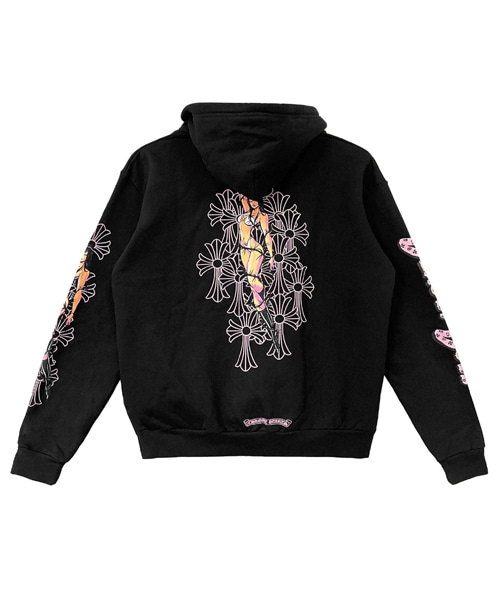 데들리 돌 핑크 크로스 스크롤 집업 후드