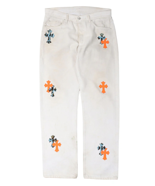 크로스 패치 데님 팬츠