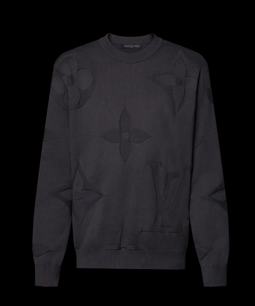 모노그램 롱 슬리브 코튼 크루넥