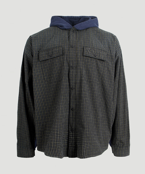 스트라이프 후디 오버셔츠