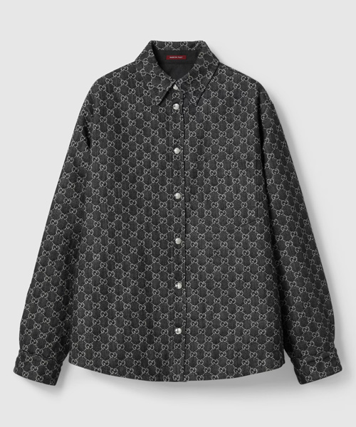 리버서블 울 GG 데님 셔츠