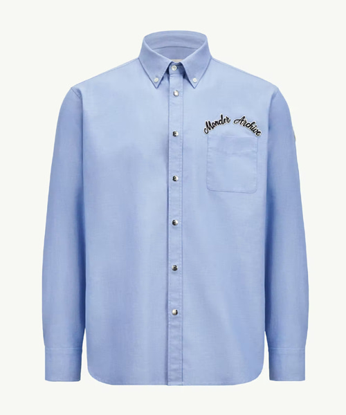 자수 로고 옥스포드 코튼 셔츠