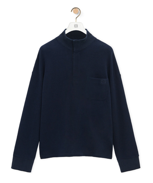 코튼 하이 넥 폴로셔츠