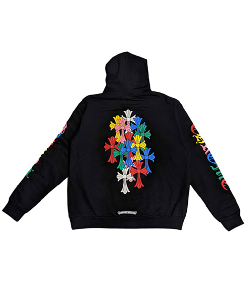 멀티컬러 크로스 세메테리 후드 집업 자켓