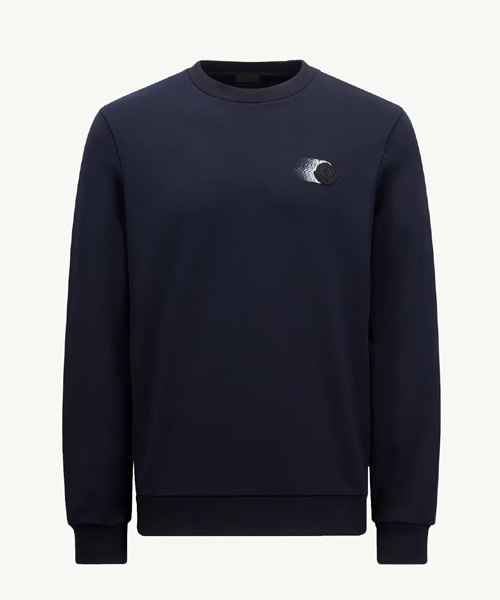 페이디드 로고 모티프 코튼 스웨트셔츠