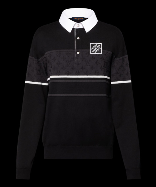 모노그램 자카드 롱 슬리브 폴로 셔츠