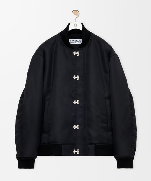 텍스처드 니트 칼라 나일론 재킷