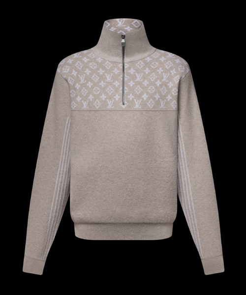 리브드 울 하프 지퍼 풀오버