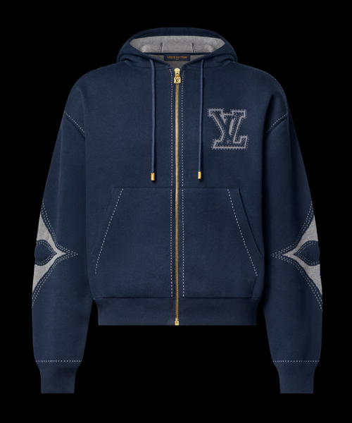 그래픽 인타르시아 지퍼 코튼 후디