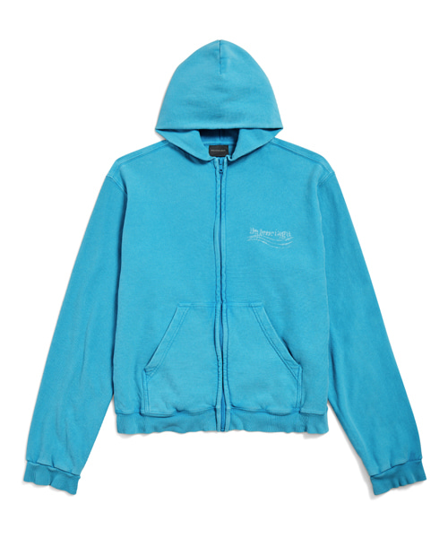 워시드 크레용 폴리티컬 레귤러 핏 집업 후디