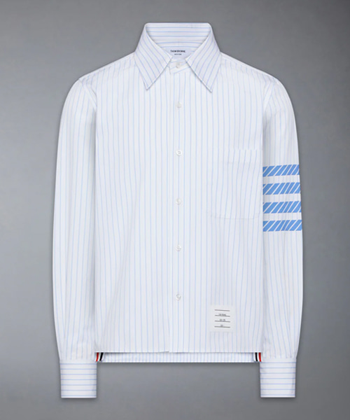 핀스트라이프 포플린 4-바 스트레이트 핏 셔츠