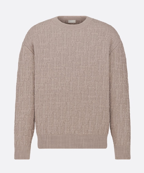 코튼 블렌드 자카드 스웨터