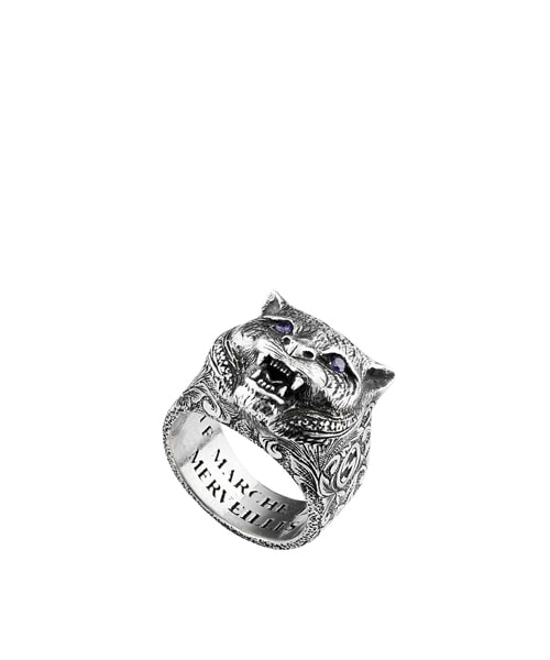 가든 스털링 실버 펠린 헤드 링