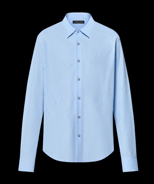 모노그램 프린트 롱 슬리브 셔츠