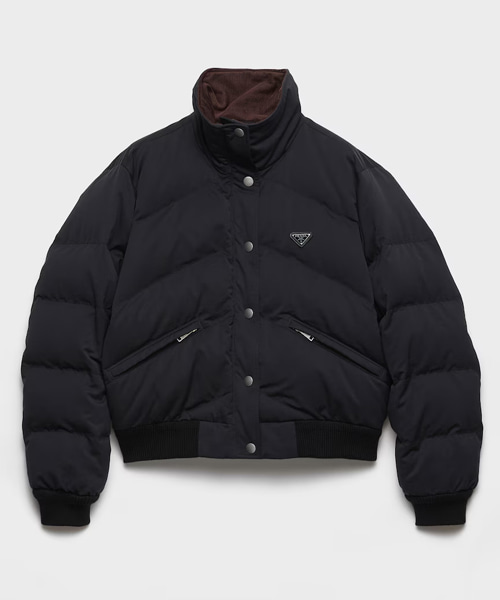 크롭 컴팩트 포플린 다운 재킷