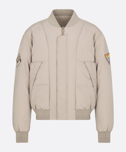 코튼 블렌드 퀼트 블루종 재킷