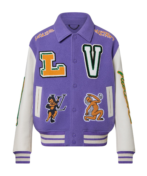 멀티 패치 믹스 레더 바시티 블루종